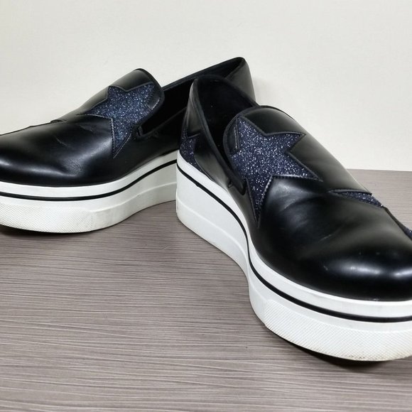 Stella McCartney Binx Stars Slip-On Platform Sneaker,Black, Womens Size 10 / 40 - Picture 4 of 10